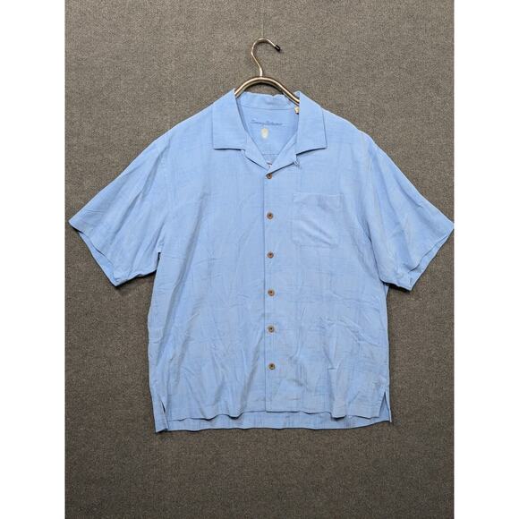 Tommy Bahama Embroidered Silk Shirt Mens XL Golf Martini Tropical Button Blue - Picture 7 of 14